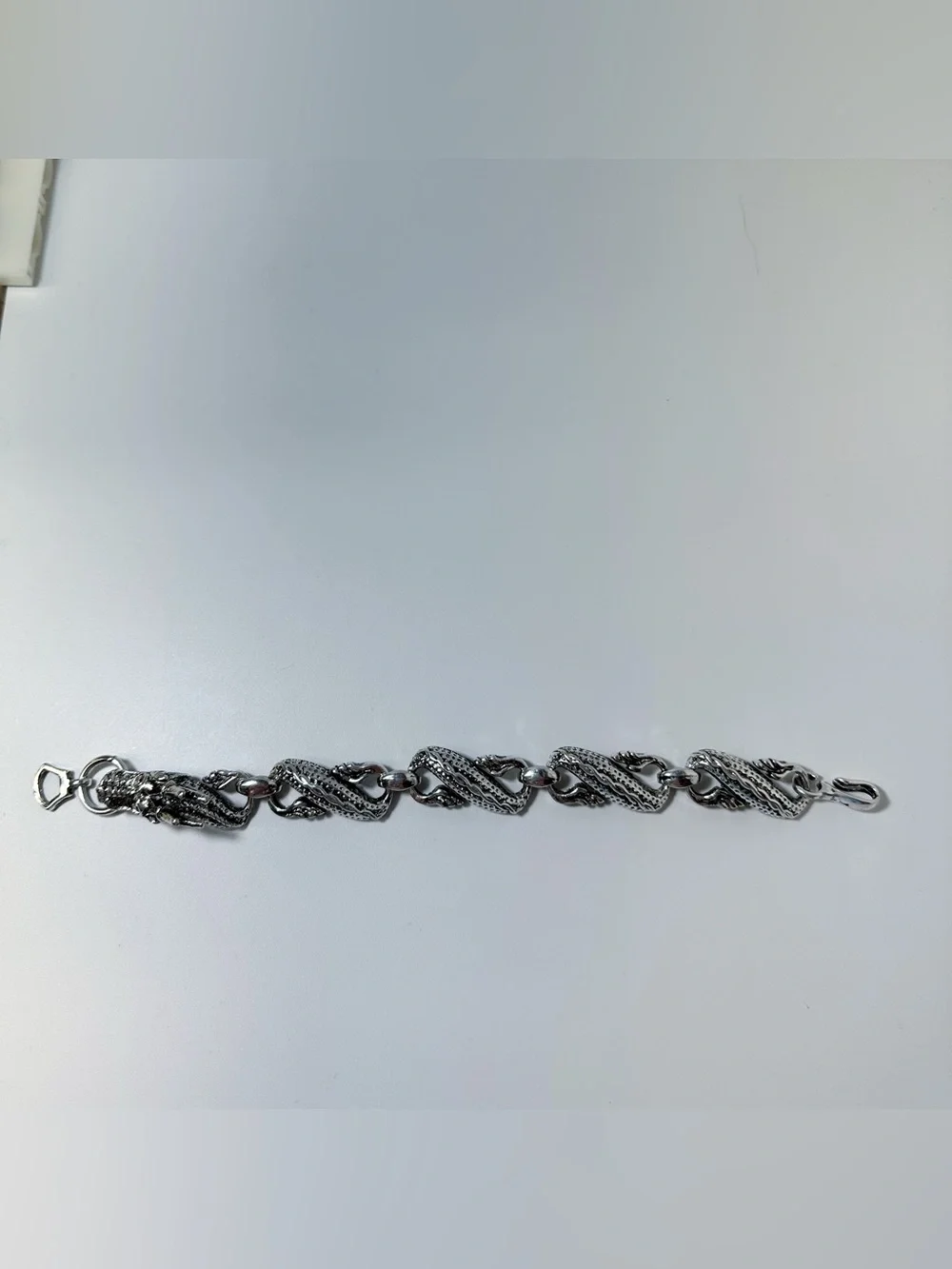 Men’s 925 Sterling Silver Dragon Link Bracelet